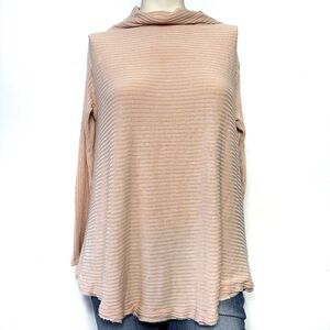 We the free people oversized ribbed peach turtle neck sweater